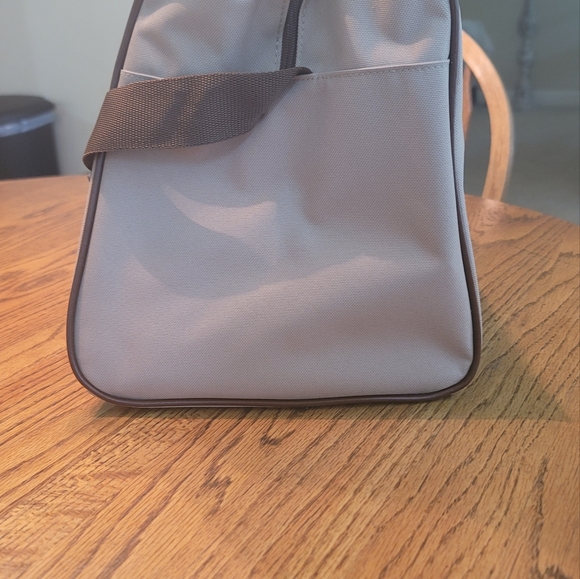 NWOT Ralph Lauren Khaki Tan Brown Logo Fabric Duffle Travel Luggage Bag - Picture 6 of 17